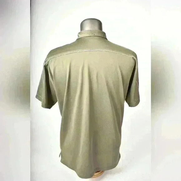 J.LINDEBERG Taupe Beige Polyester Stretch  Performance Golf Pocket Polo Large - Picture 4 of 10